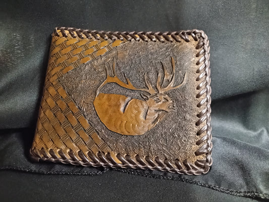 Bill Fold - Elk and Basket Weave