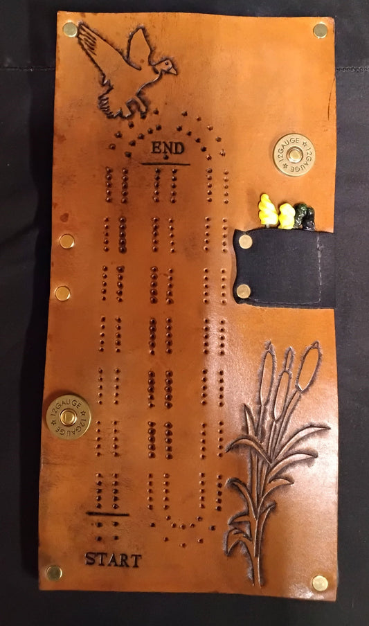 Cribbage Board - Duck and Cattails