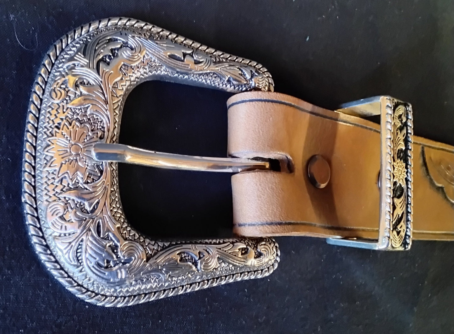 Belt - Western Floral, White