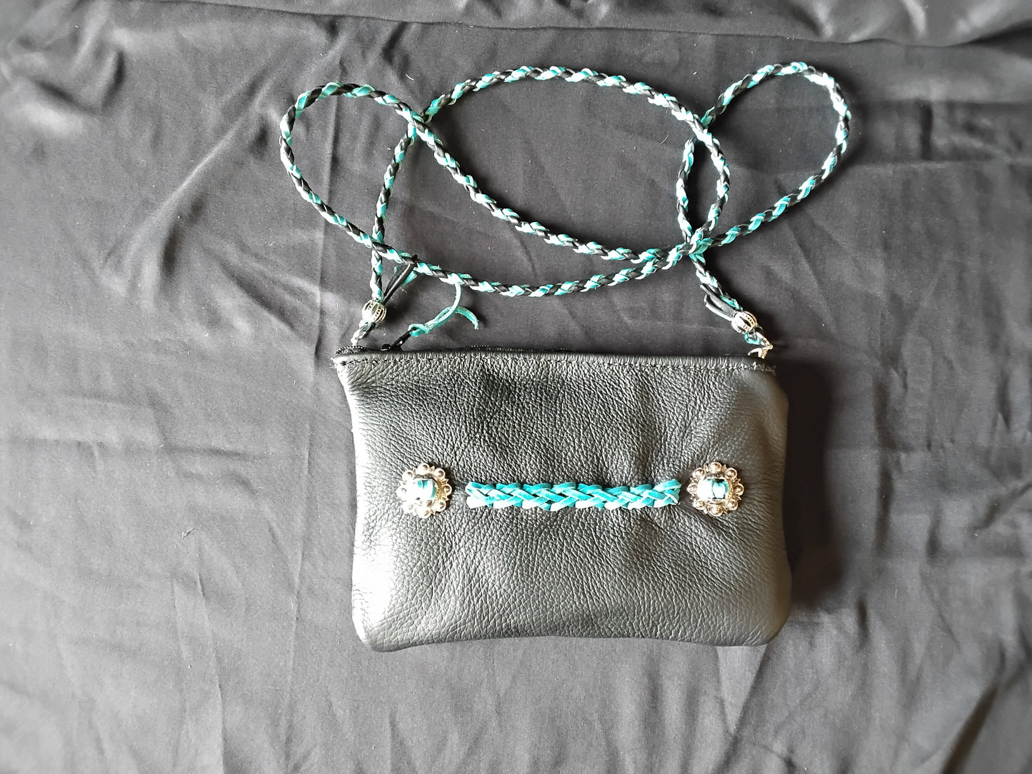 Mini Purse - Black and Turquoise